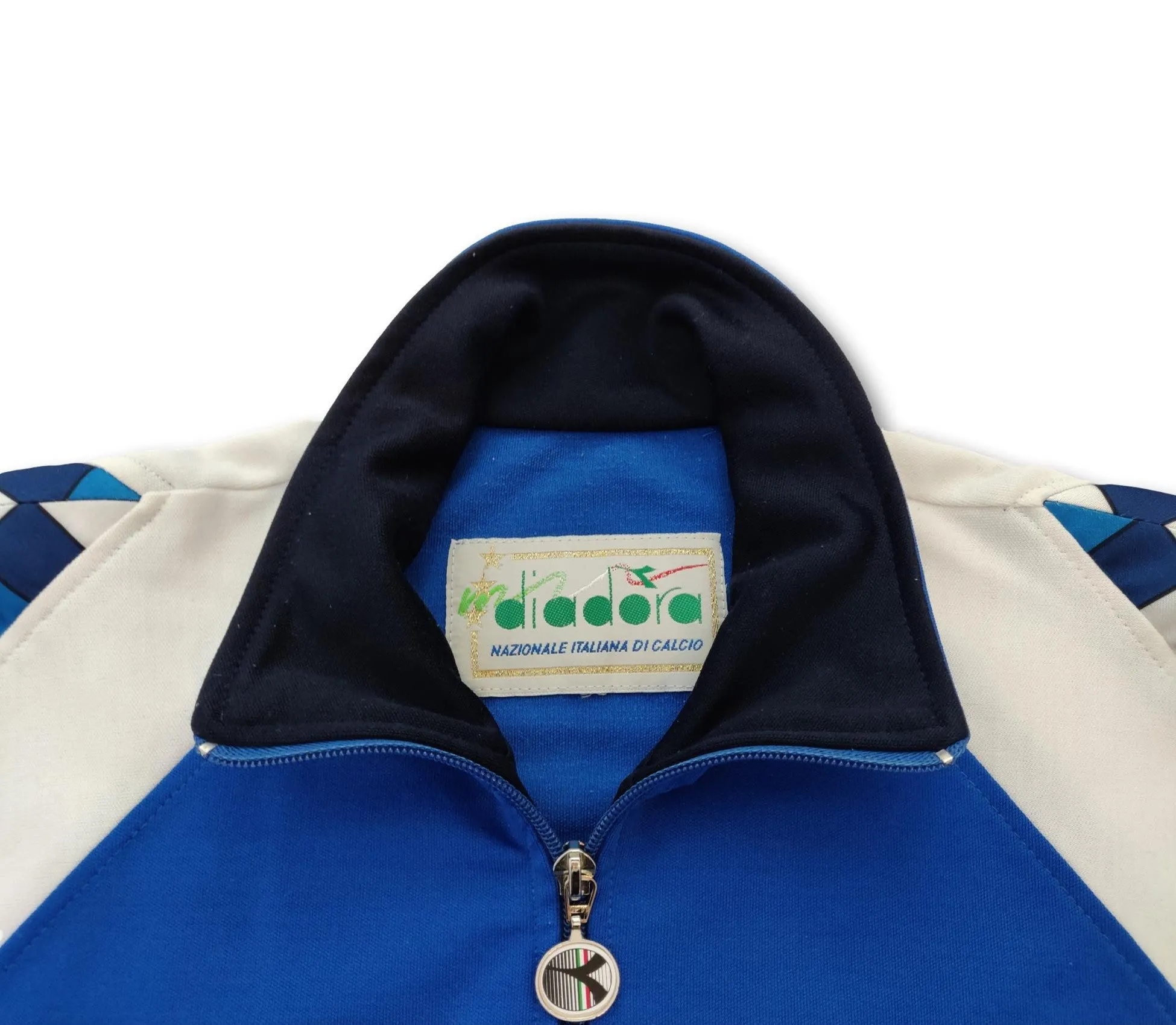 1990 blue Italy Diadora player-issue track jacket