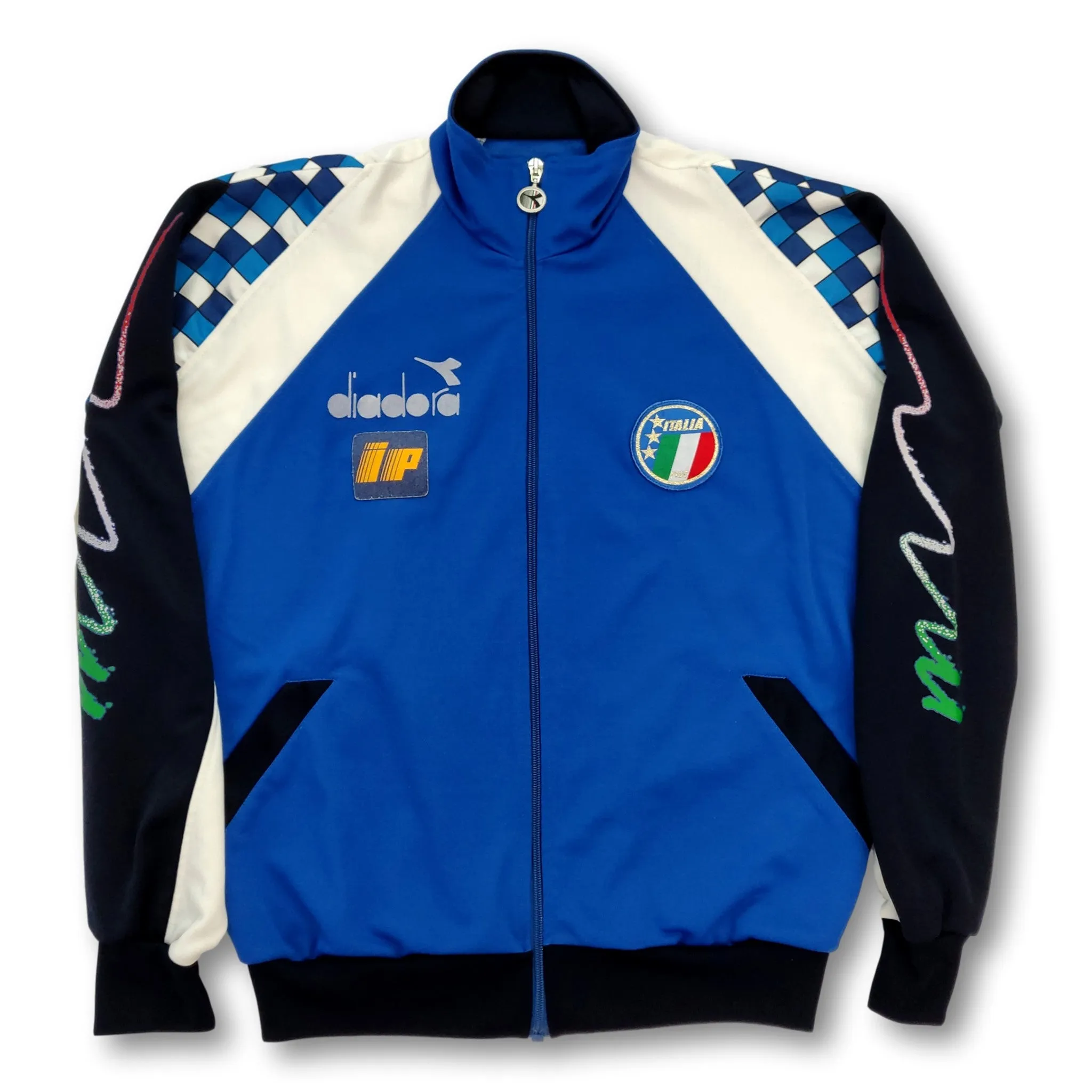 1990 blue Italy Diadora player-issue track jacket