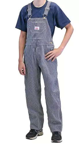 2-Pack Youth Stripe Bib Overalls USA Made by ROUND HOUSE #63