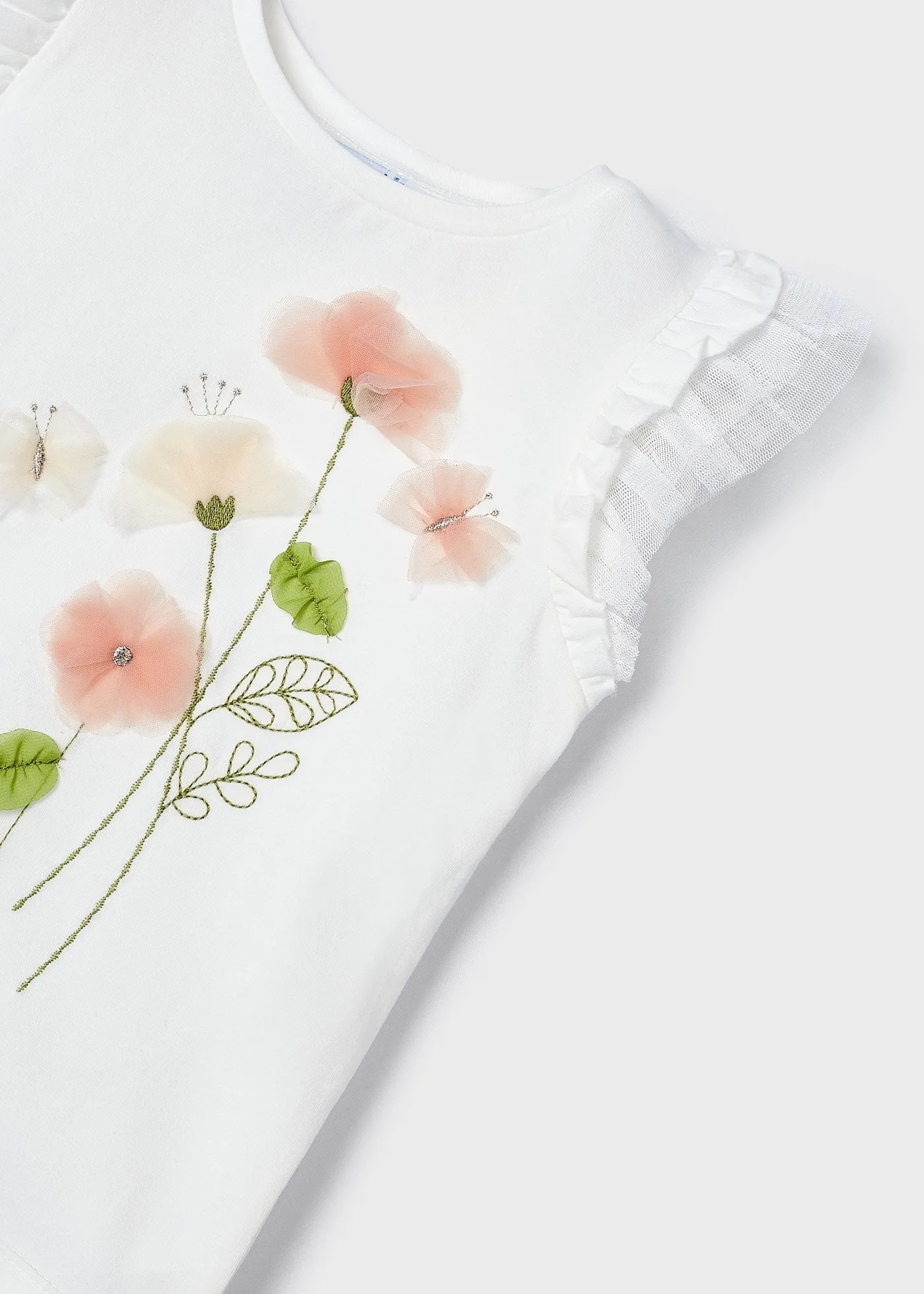 3079 - S/s t-shirt for girl - Natural-white