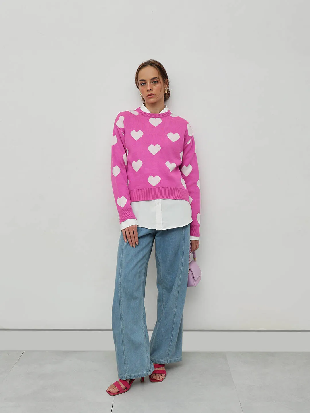 Acrylic Heart Sweater