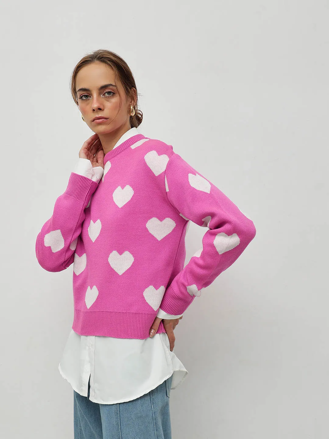 Acrylic Heart Sweater