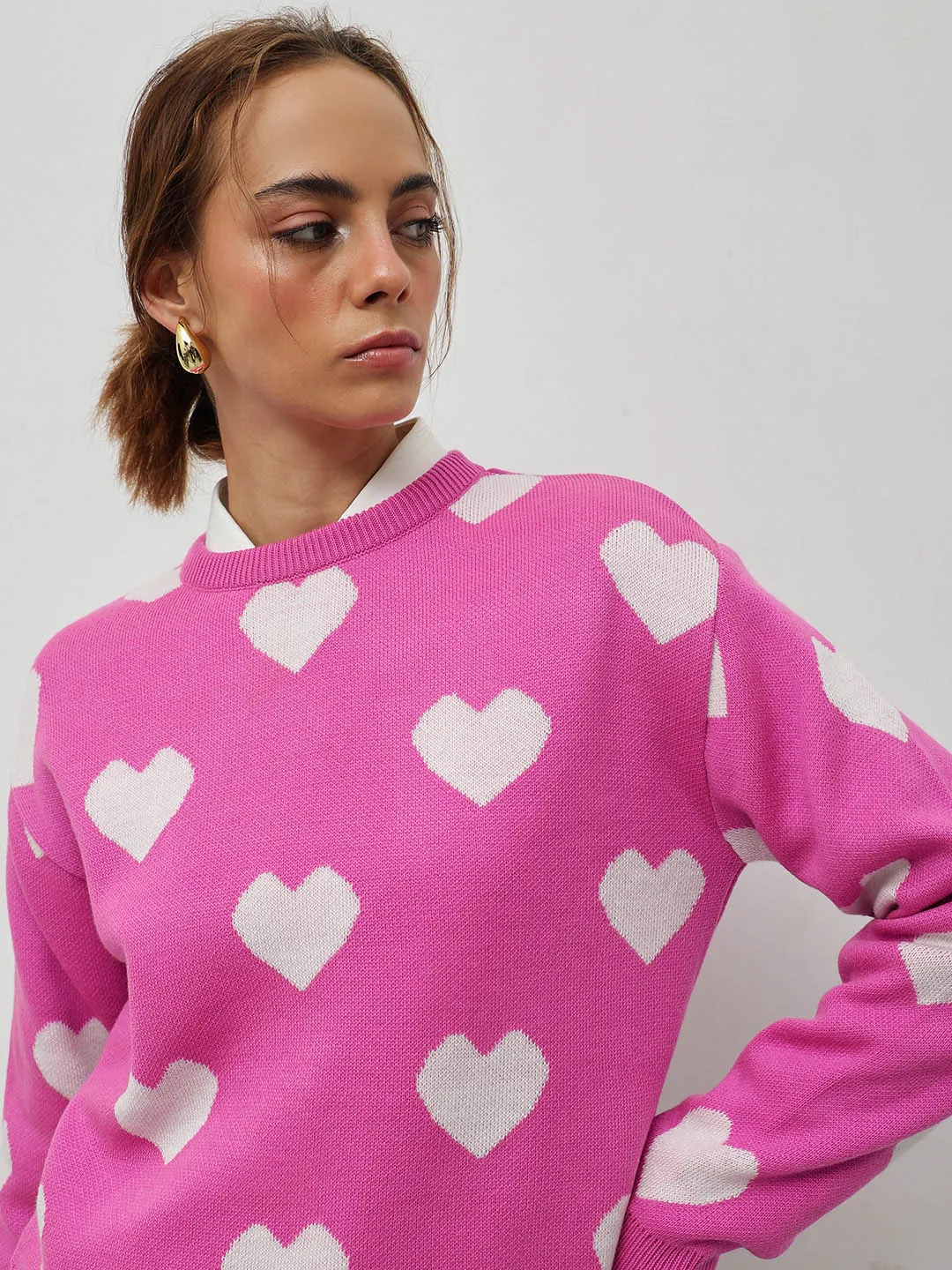 Acrylic Heart Sweater