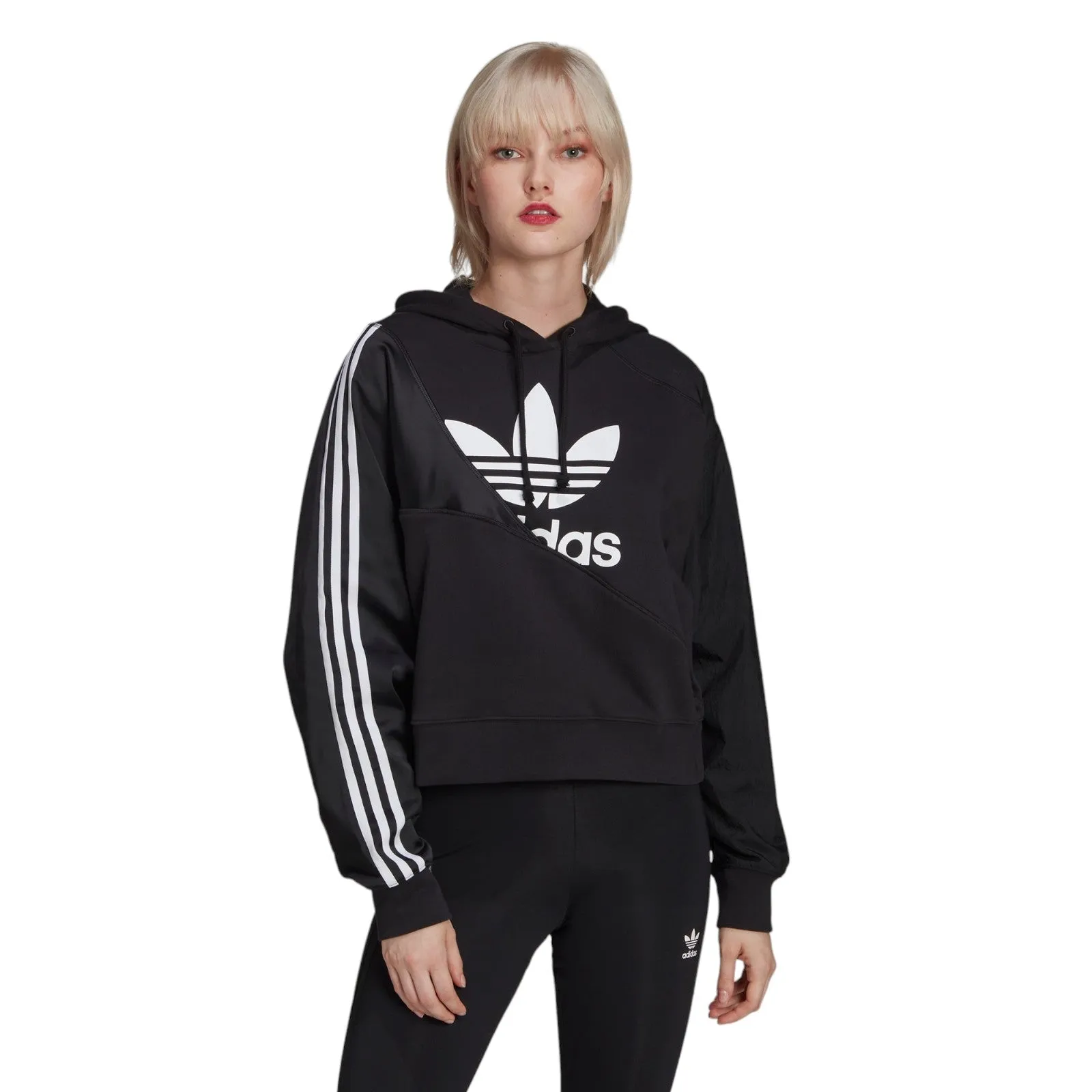 adidas Originals Womens Adicolor Split Trefoil Hoodie - Black