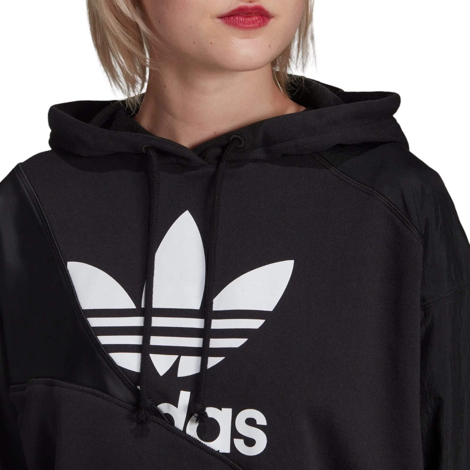 adidas Originals Womens Adicolor Split Trefoil Hoodie - Black