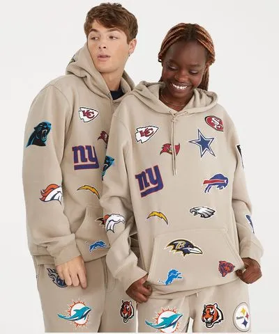 Aeropostale Nfl Team Logos Pullover Hoodie