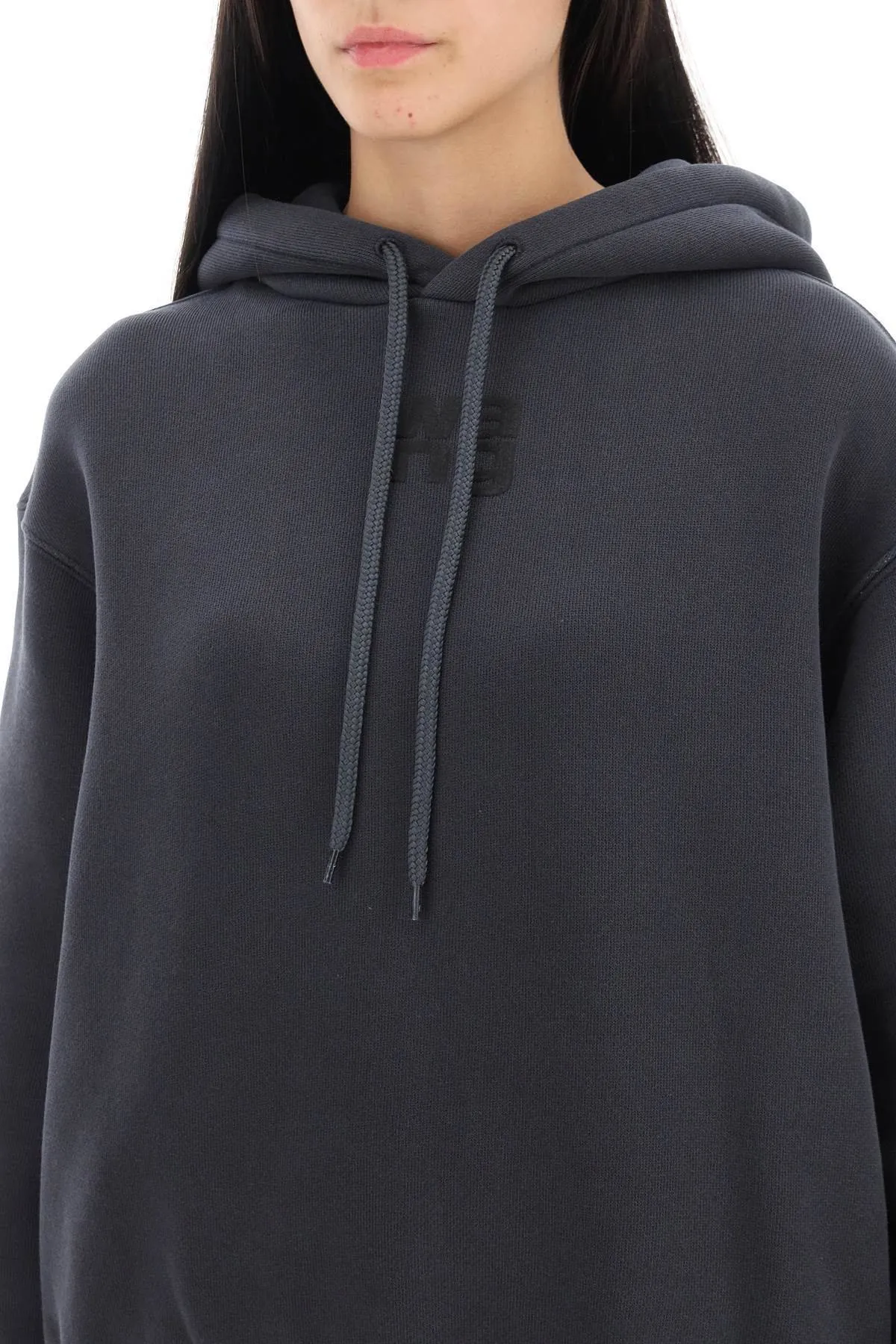 Alexander Wang  |Long Sleeves Plain Cotton Logo Hoodies & Sweatshirts