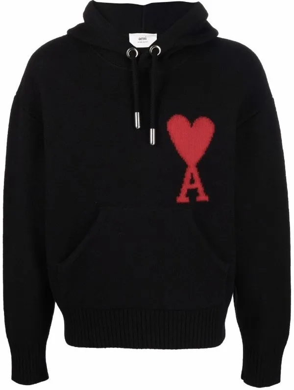 AMI PARIS  |Heart Unisex Wool Long Sleeves Logo Hoodies & Sweatshirts