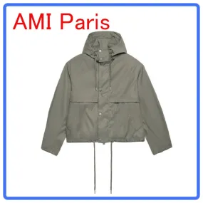 AMI PARIS  |Long Sleeves Plain Cotton Hoodies & Sweatshirts