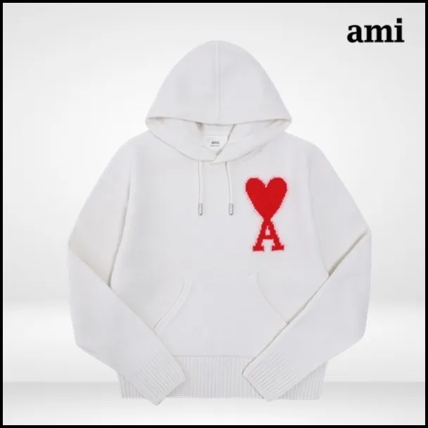 AMI PARIS  |Unisex Street Style Logo Hoodies & Sweatshirts