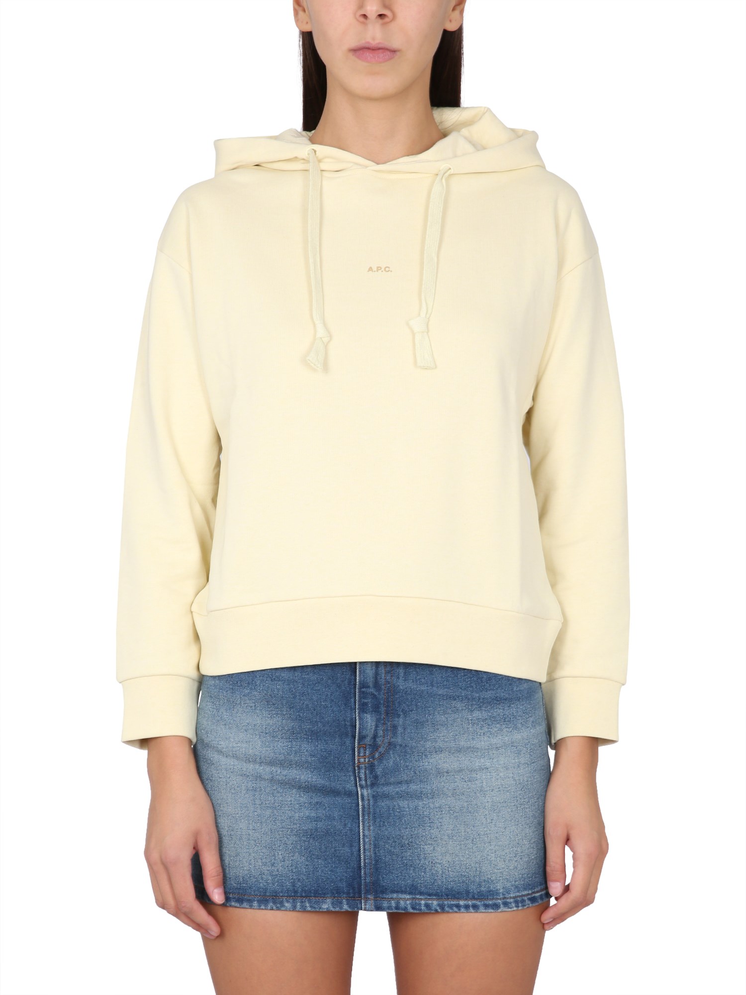 A.P.C.    COTTON SWEATSHIRT WITH MICRO LOGO