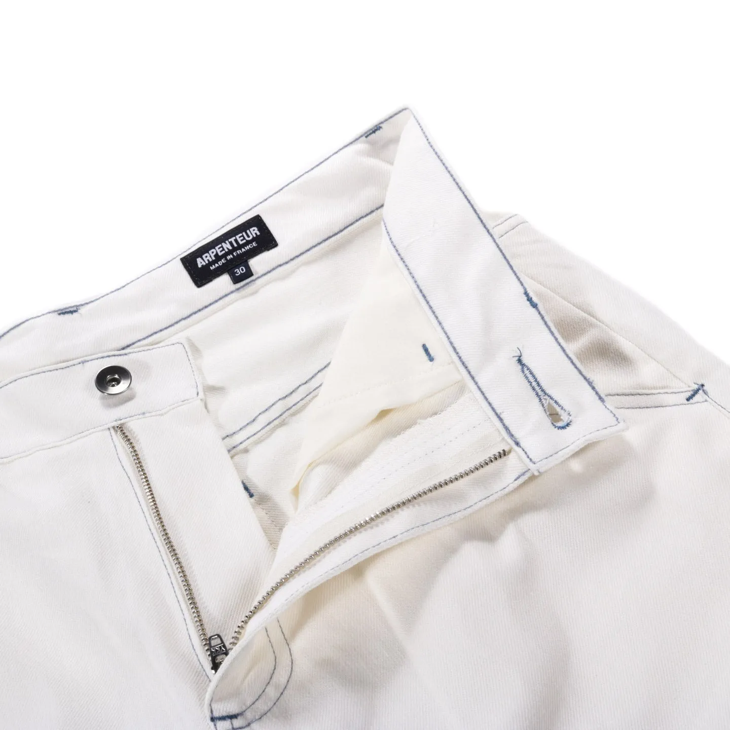 ARPENTEUR EDDIE P TROUSERS COTTON LINEN SERGE WHITE