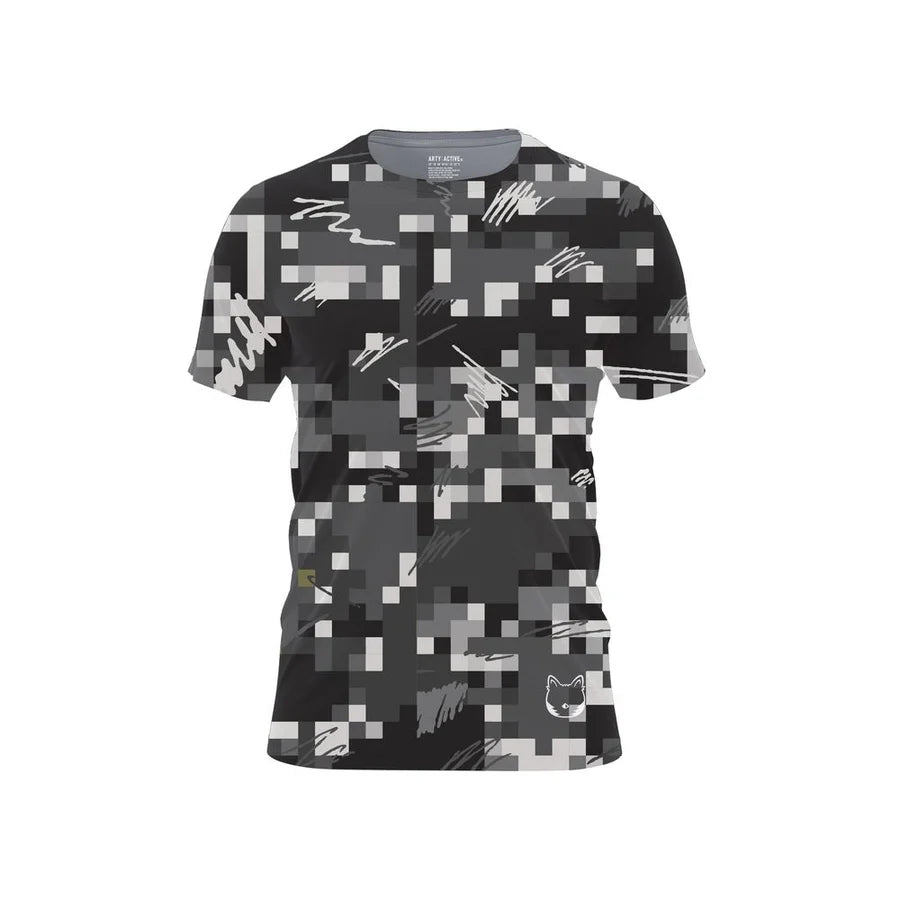 ARTY:ACTIVE Unisex's PIXEL BLACK T-shirt