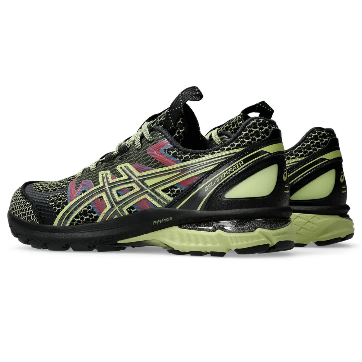 ASICS sneakers US4-S GEL-TERRAIN BLACK/NEON LIME