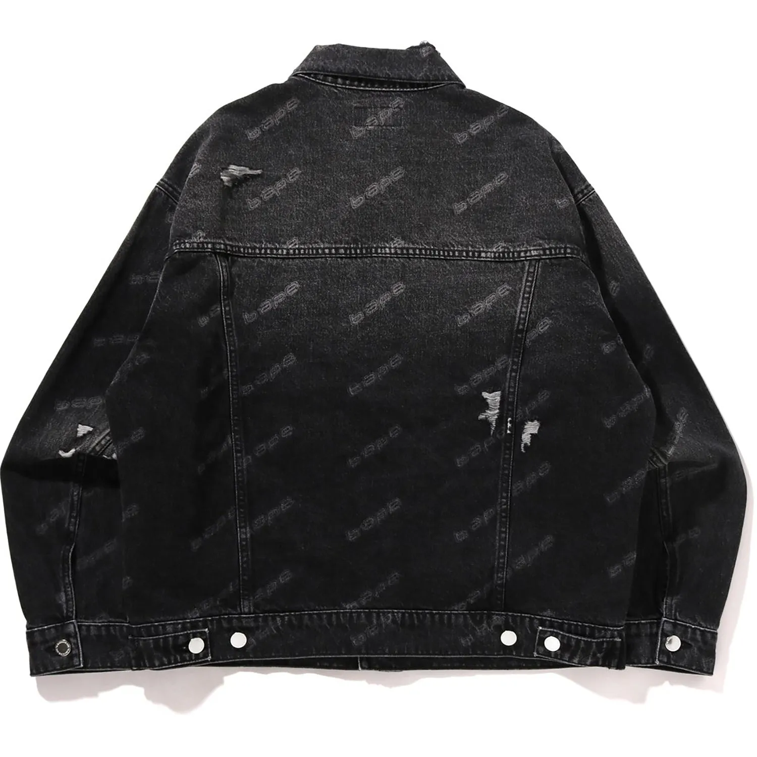 BAPE HEXAGRAM LASER DESTROY DENIM JACKET MENS