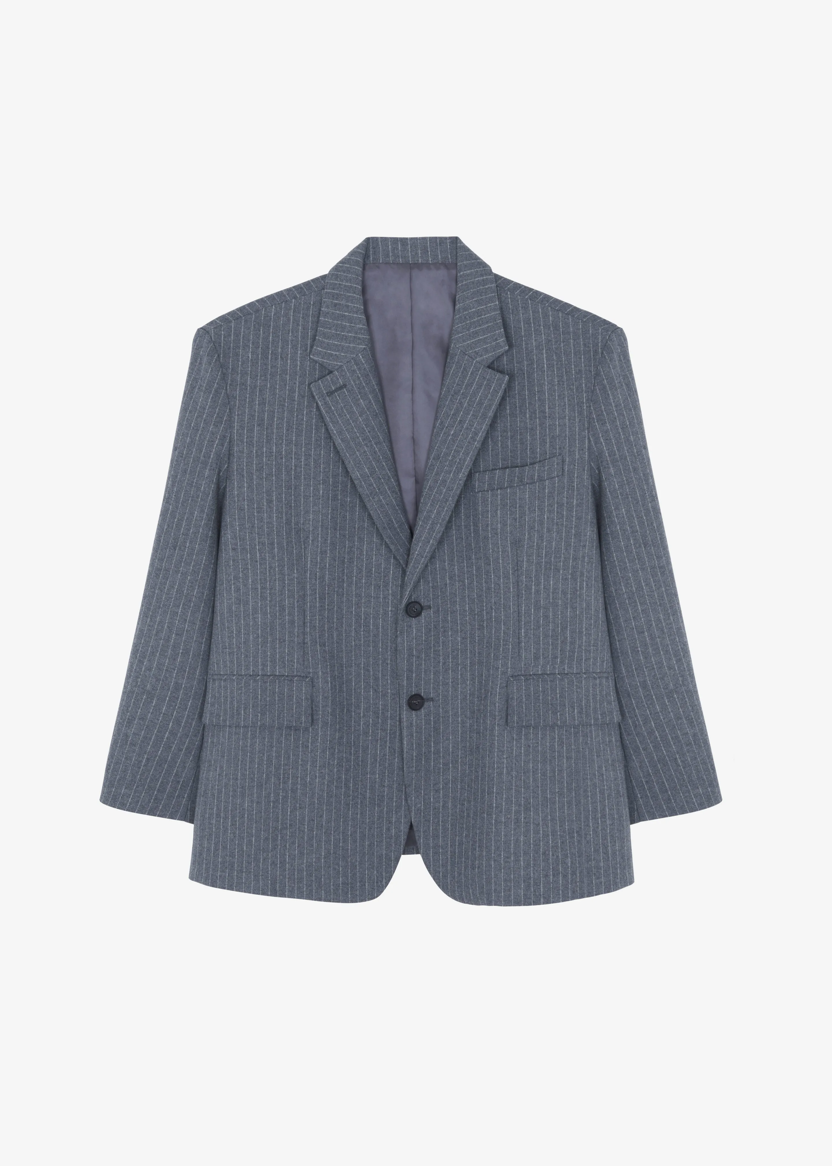 Beo Blazer - Grey/White Pinstripe