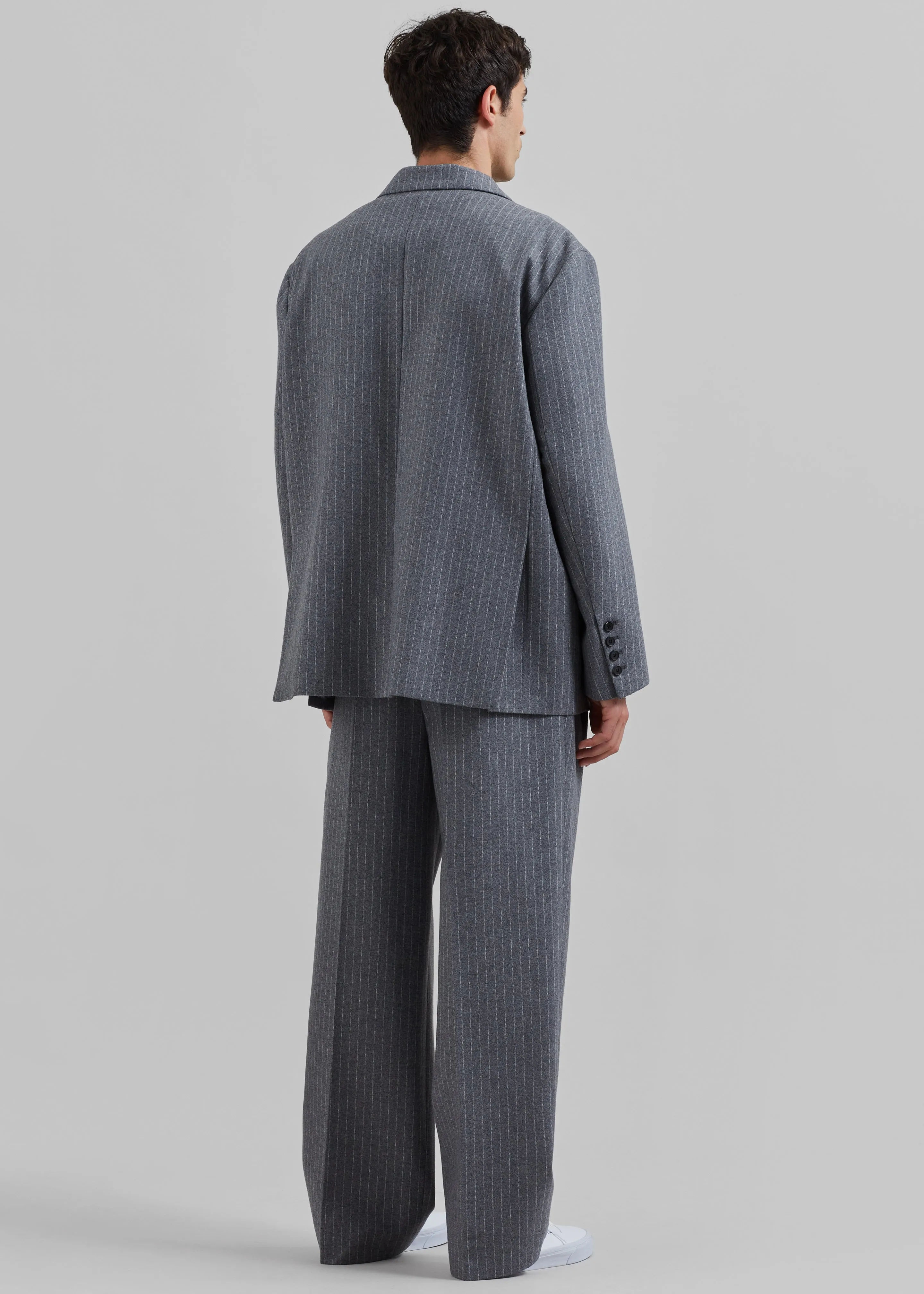 Beo Blazer - Grey/White Pinstripe