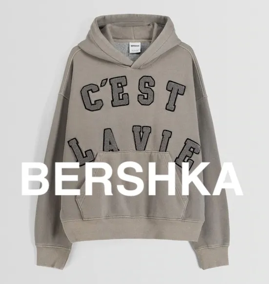 Bershka  |Sweat Long Sleeves Logo Hoodies