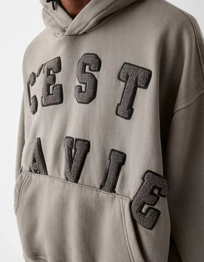 Bershka  |Sweat Long Sleeves Logo Hoodies