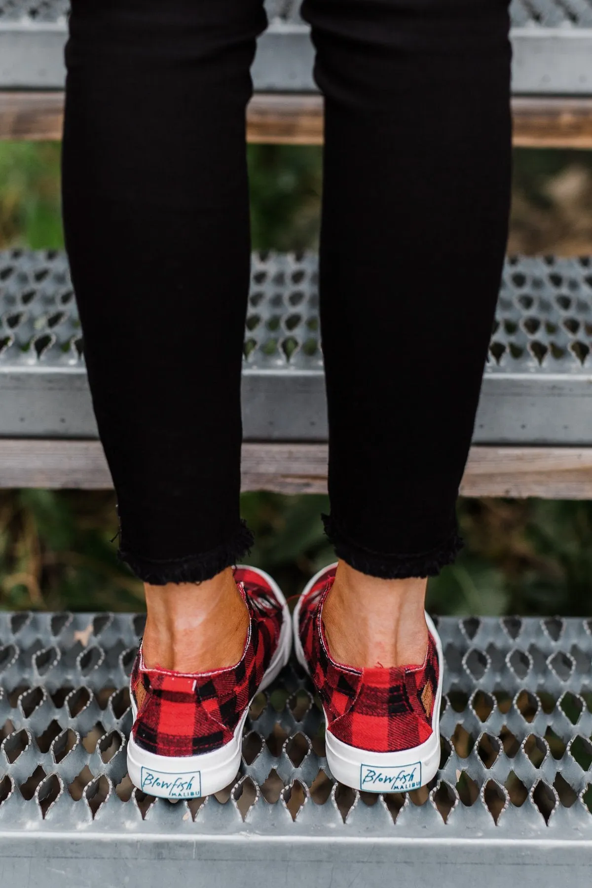 Blowfish Play Sneakers- Red Buffalo Plaid