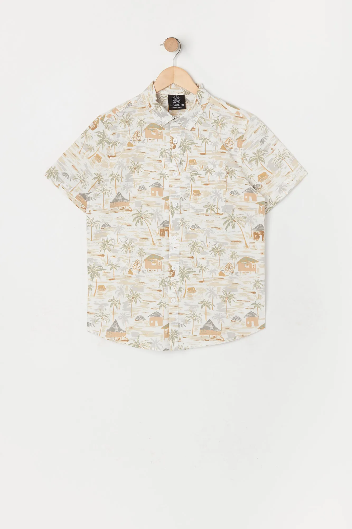 Boys Palm Tree Print Short Sleeve Top