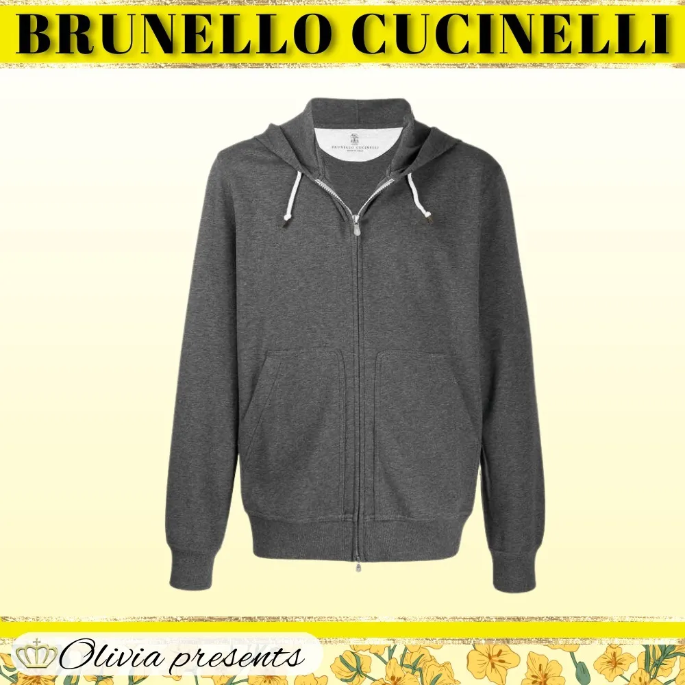 BRUNELLO CUCINELLI  |Long Sleeves Plain Logo Hoodies