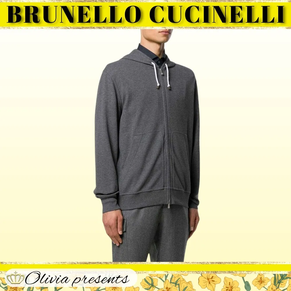 BRUNELLO CUCINELLI  |Long Sleeves Plain Logo Hoodies