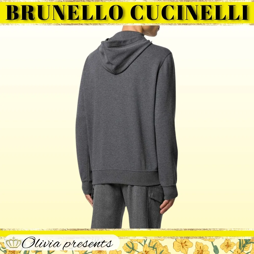 BRUNELLO CUCINELLI  |Long Sleeves Plain Logo Hoodies