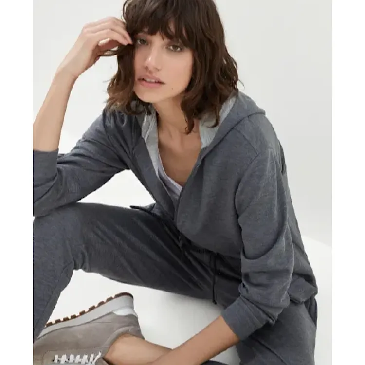 BRUNELLO CUCINELLI  |Silk Sweat Long Sleeves Plain Cotton Loungewear