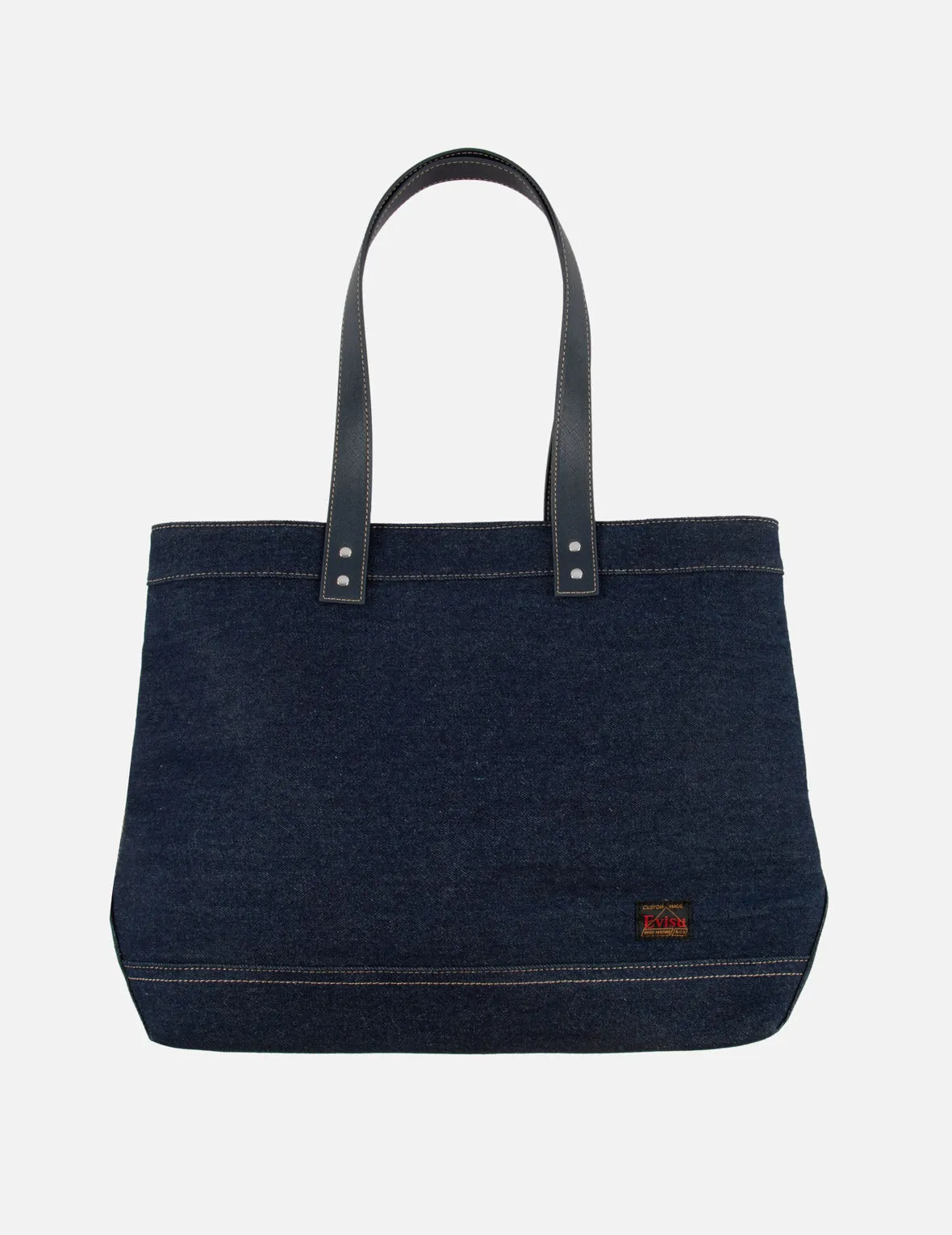 Brushstroke Seagull Print Denim Tote Bag