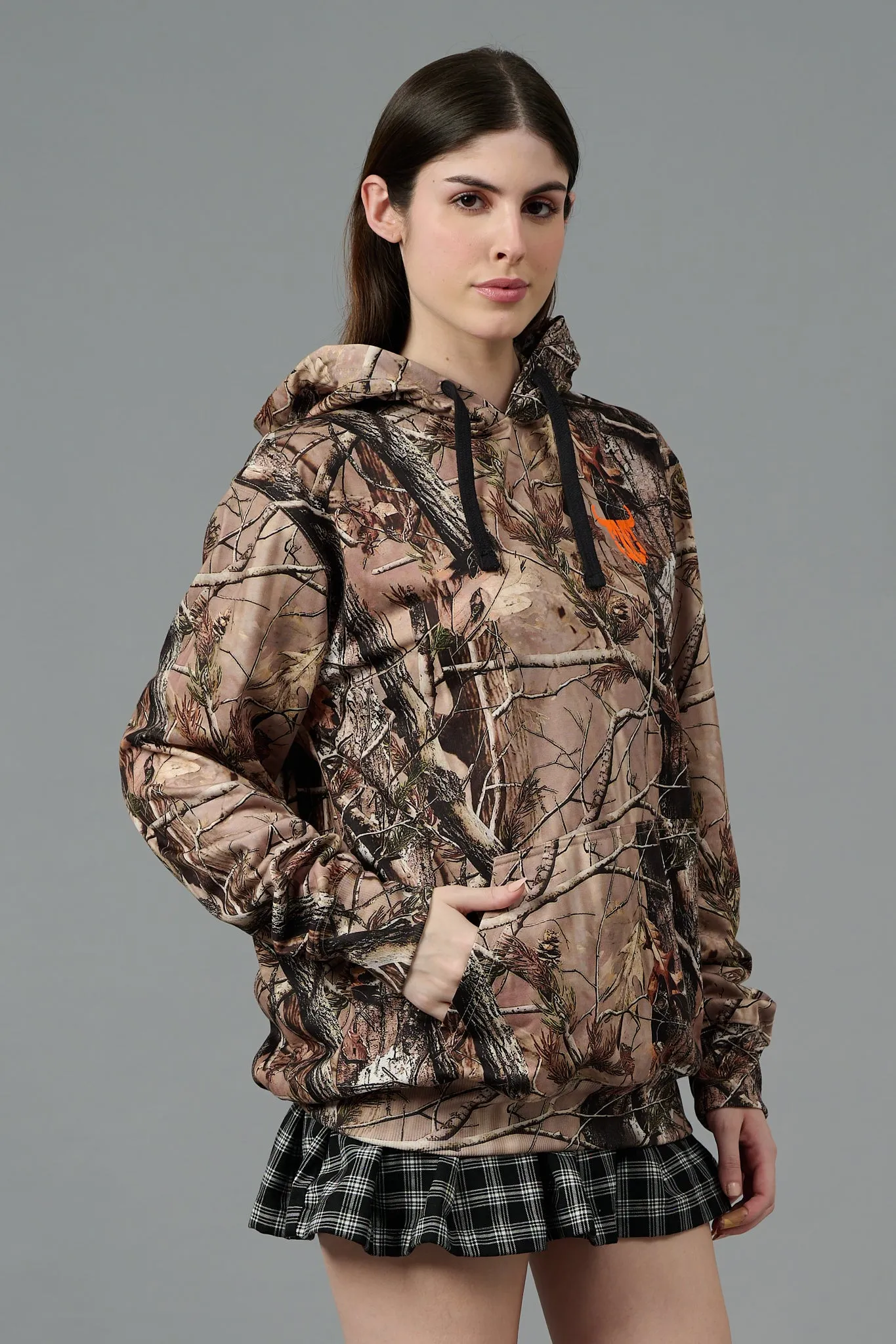 Camo Jungle Allover Print Hoodie for Women