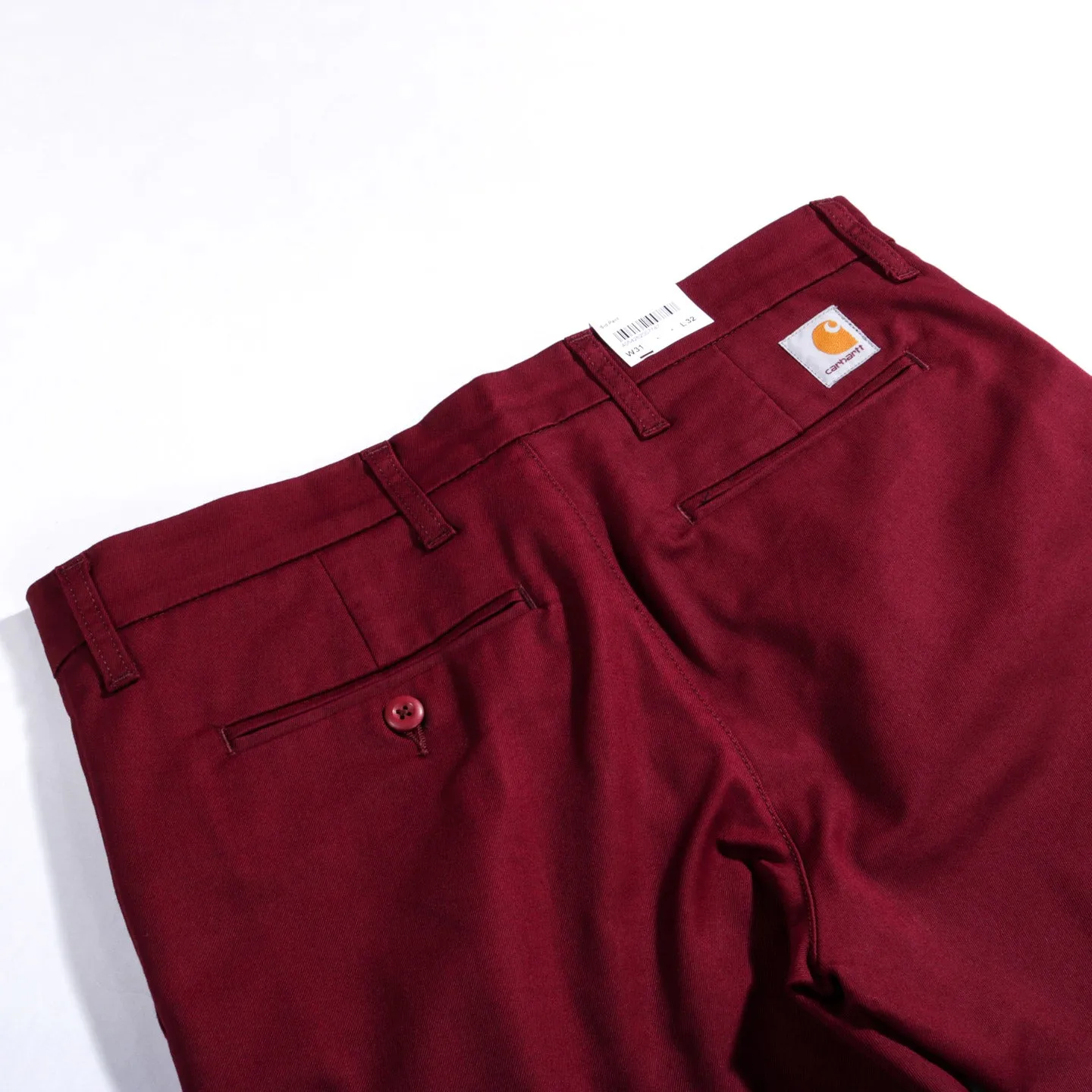 CARHARTT WIP SID PANT 'LAMAR' STRETCH TWILL CRANBERRY