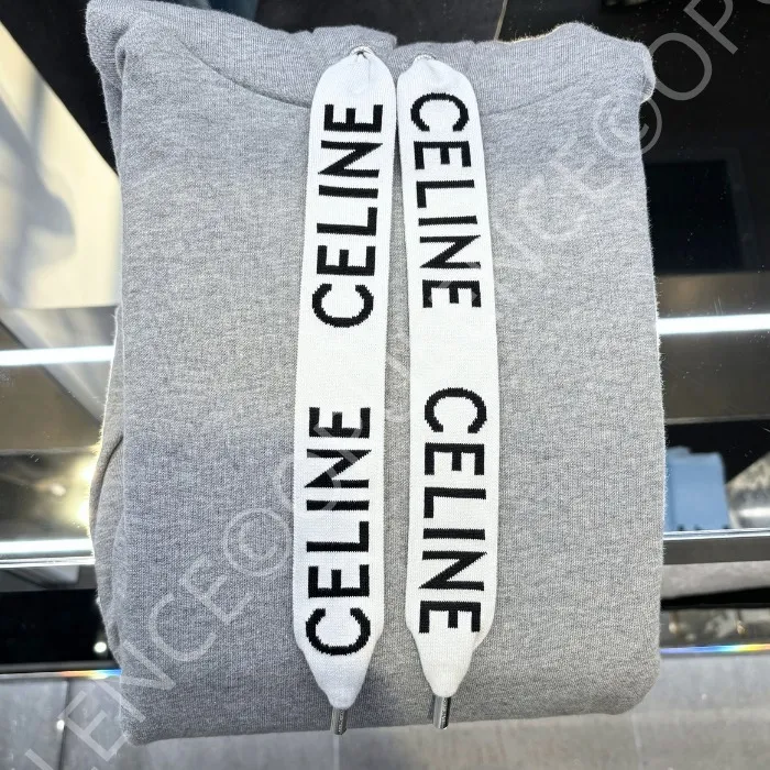 CELINE  |Loose hooded sweatshirt in cotton fleece