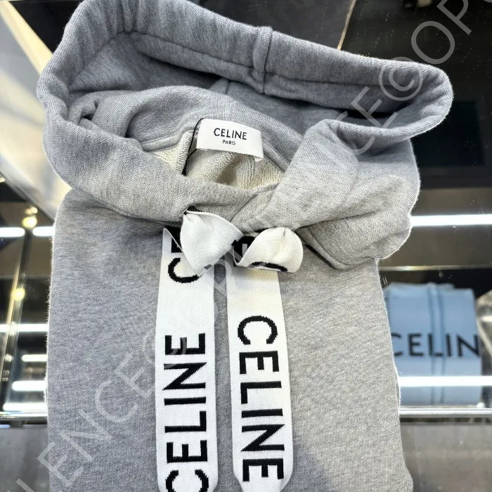 CELINE  |Loose hooded sweatshirt in cotton fleece