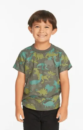 Chaser Kids Dino Camo Tee in Safari