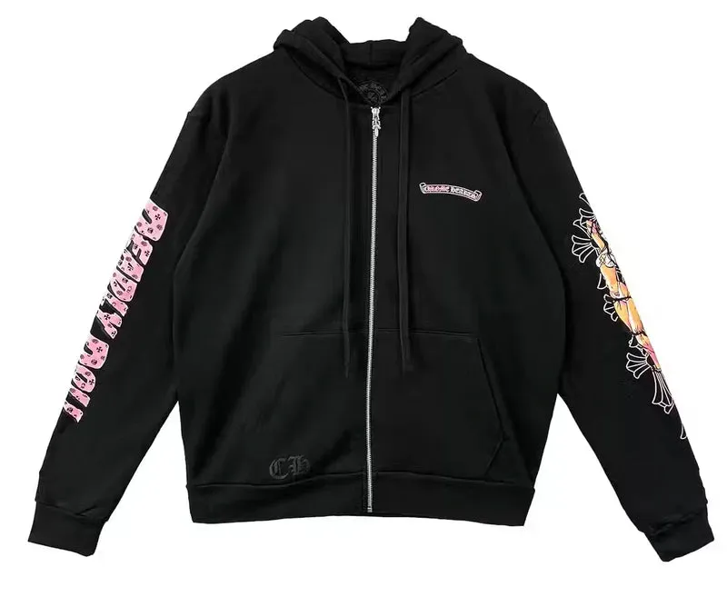 Chrome Hearts Art Basel Deadly Doll Zip Up Hoodie Black/Pink