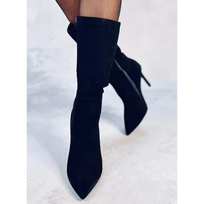 Classic suede high heel boots Marissa Black