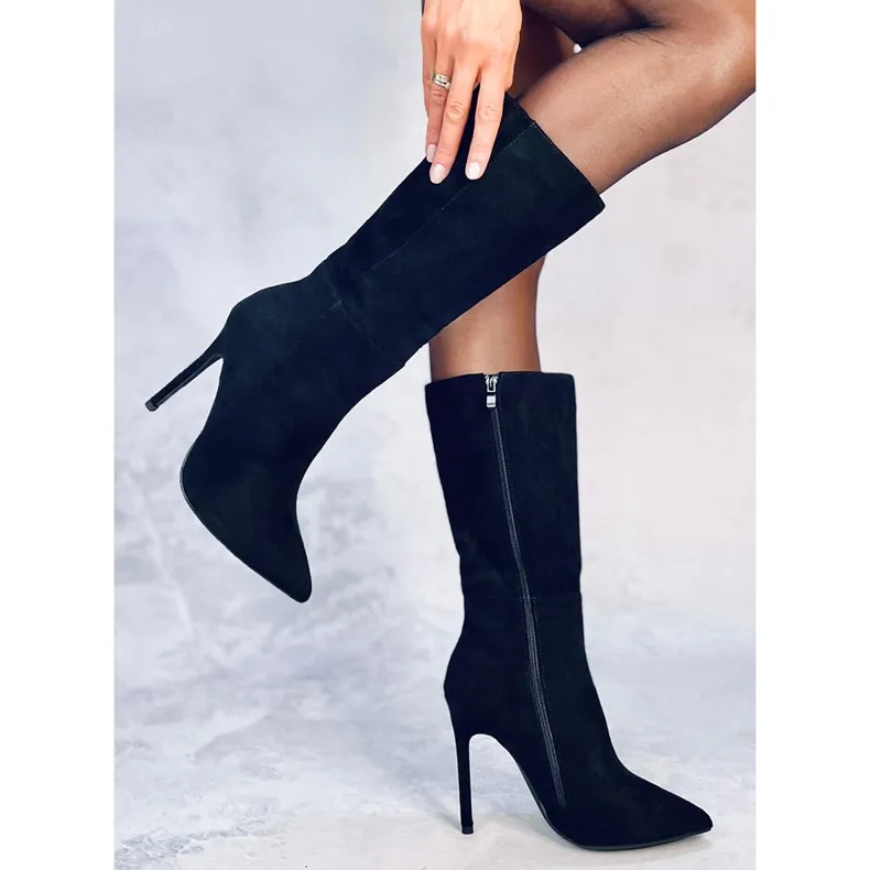 Classic suede high heel boots Marissa Black