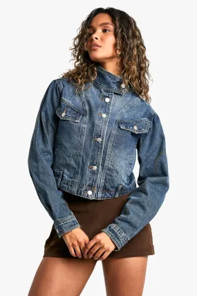 Collared Seam Detail Denim Jacket