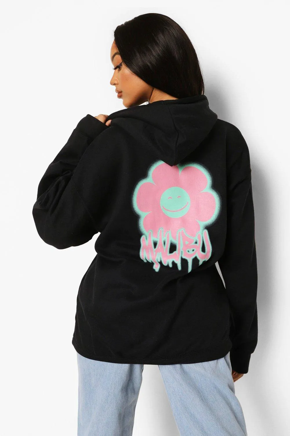 Daisy Print Back Print Hoodie