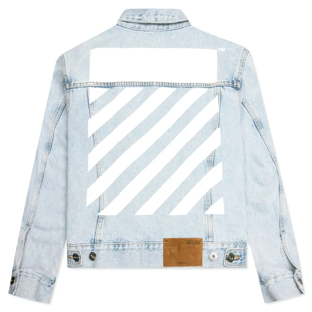 Diag Tab Slim Denim Jacket - Bleach Blue