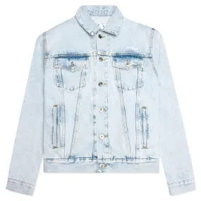 Diag Tab Slim Denim Jacket - Bleach Blue