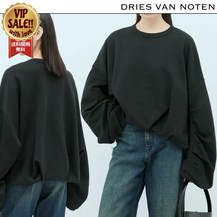 Dries Van Noten  |Crew Neck Long Sleeves Plain Cotton Hoodies & Sweatshirts