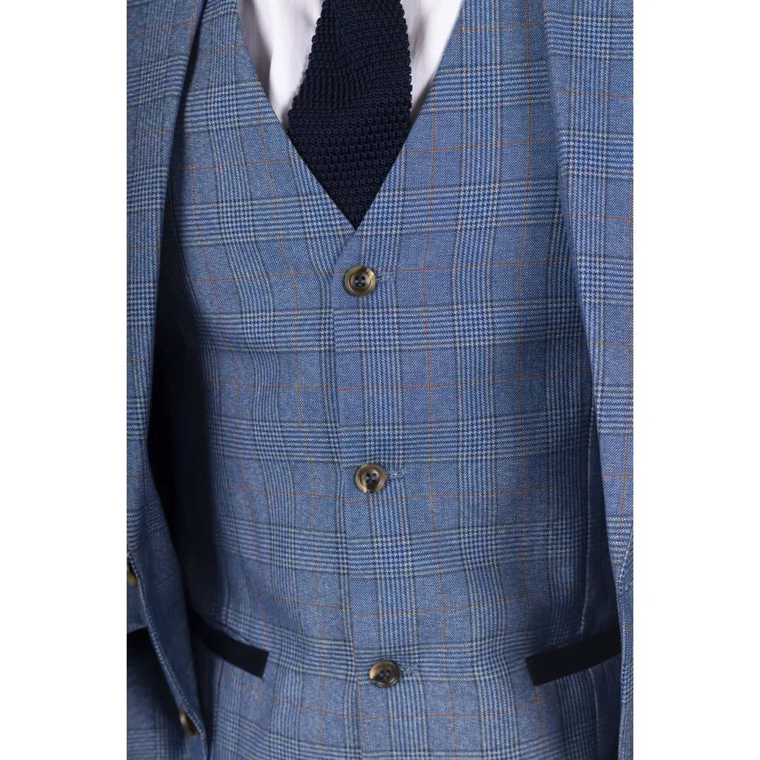 Earl - Men's Blue Checked Blazer