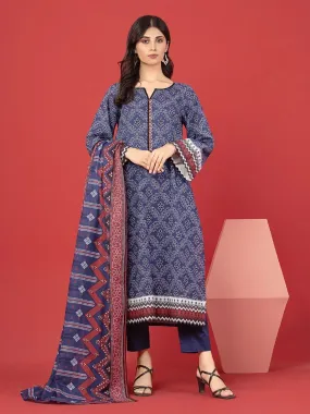 edenrobe Allure Lawn Unstitched Printed 3Pc Suit EWU23A1-26373