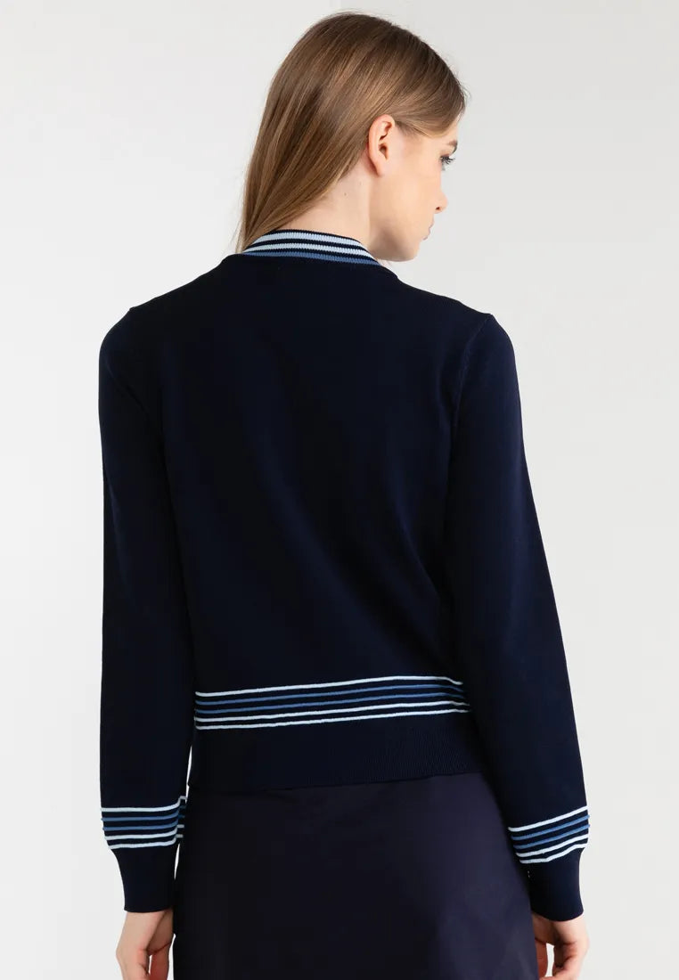 ELLE Active Stripe Details Zipper Knit Jacket