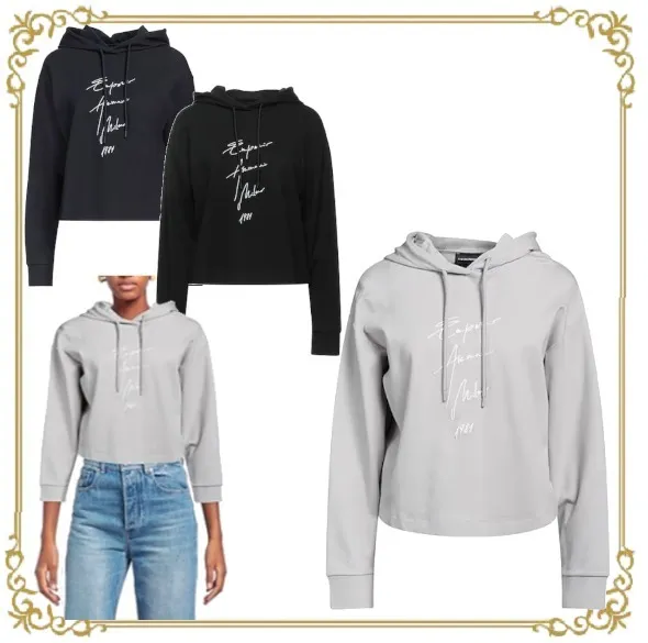 EMPORIO ARMANI  |Nylon Long Sleeves Logo Hoodies & Sweatshirts