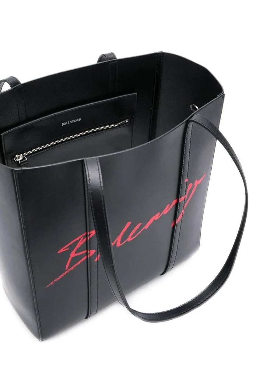 Everyday XS Black Leather Tote Bag