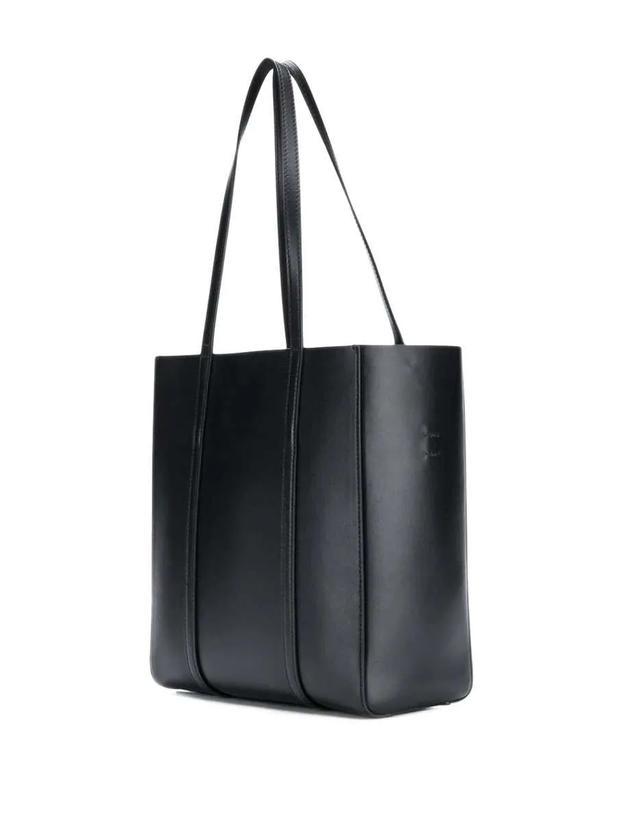 Everyday XS Black Leather Tote Bag