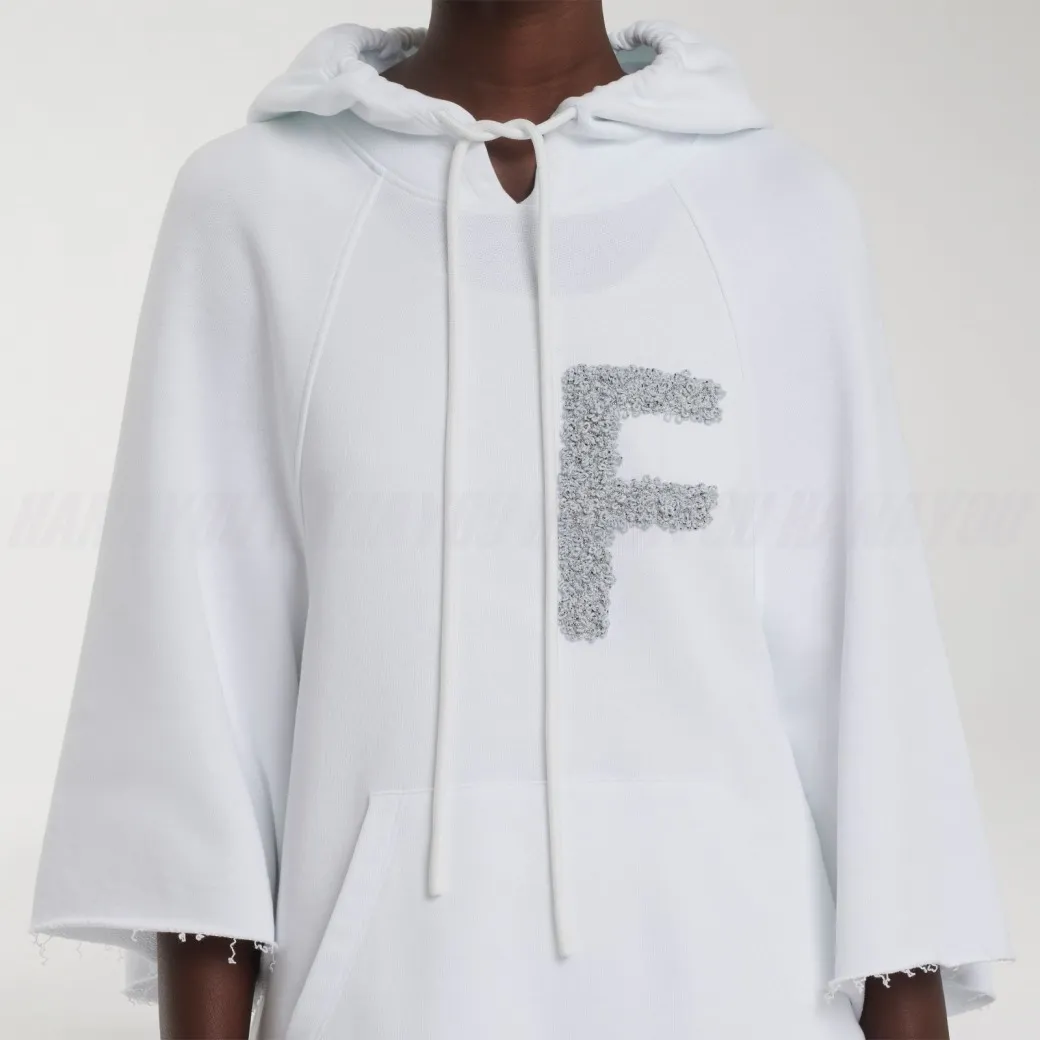 FABIANA FILIPPI  |Sweat Cropped Plain Cotton Logo Hoodies & Sweatshirts